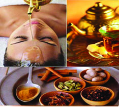 Kerala massage with heated compress filled with herbs and spices